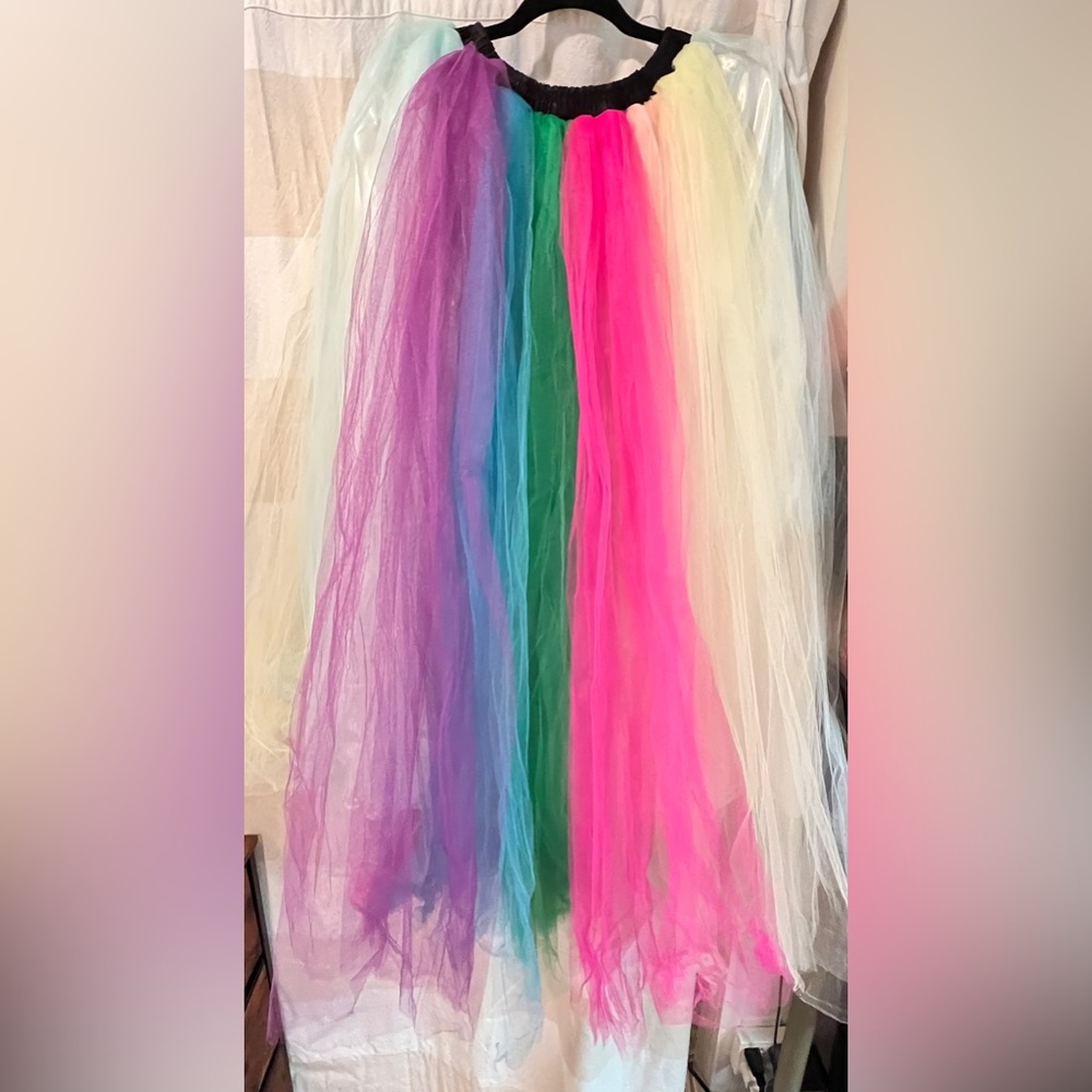Rainbow Tule Maxi Skirt